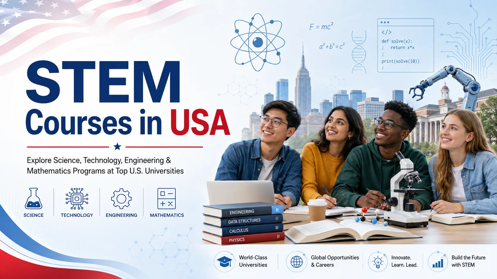 STEM Courses in USA: Top Universities, Popular Programs, Fees, Eligibility & Career Scope in 2026 STEM Courses in USA: Top Universities, Popular Programs, Fees, Eligibility & Career Scope in 2026